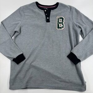 Fisll Milwaukee Bucks Basketball Henley MENS Gray Button Close Long Sleeve XL